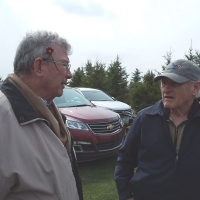 Ron Miner and Earl Jackson discuss the Piper Creek Trial Garden